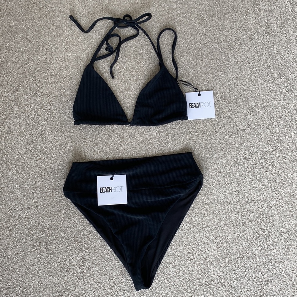 Beach Riot Swim Suit- Black- Size L- NWT